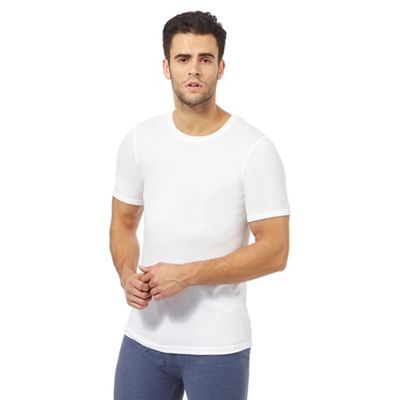 Big and tall white brushed thermal t-shirt